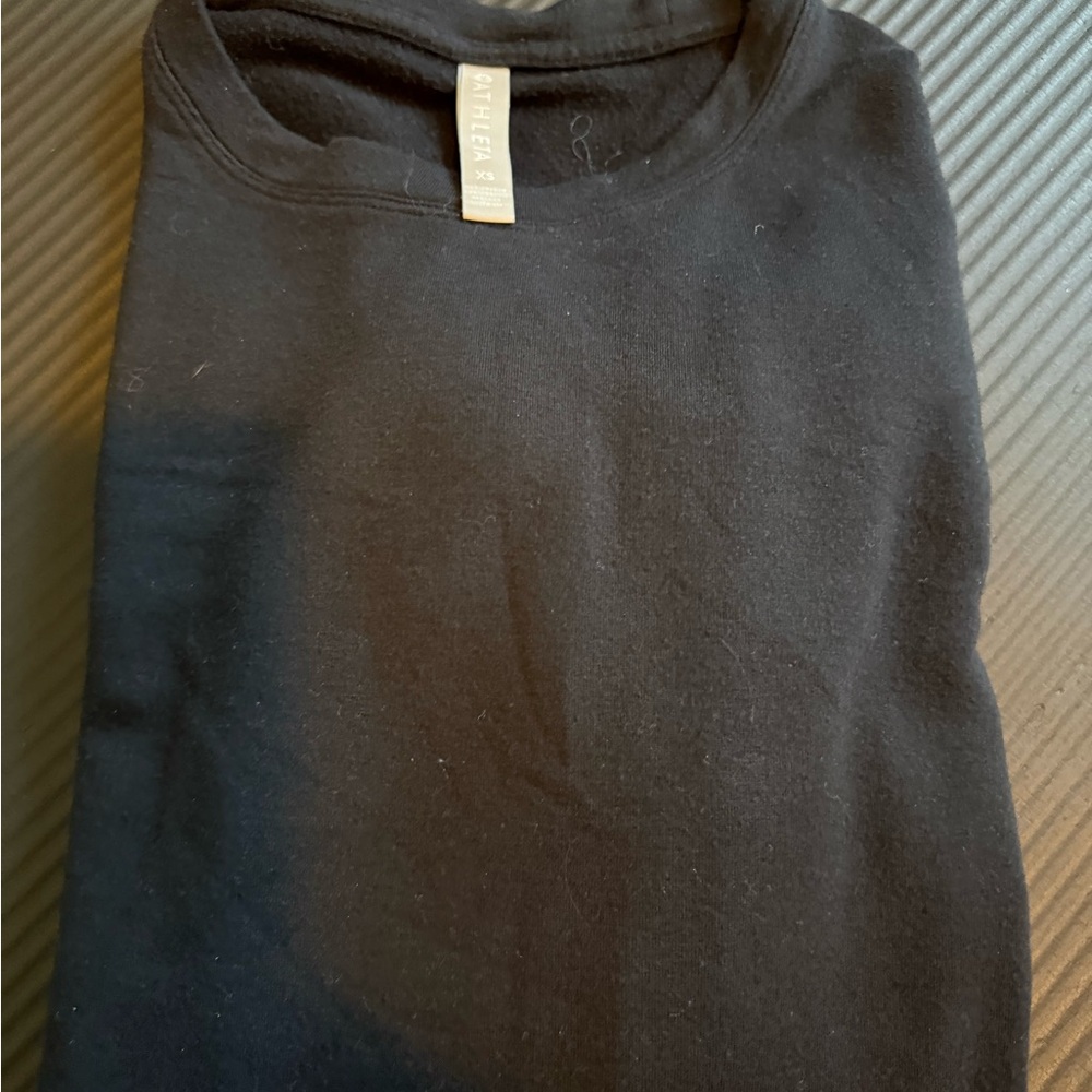Athleta Classic Black Crew Neck Luxe Sweatshirt